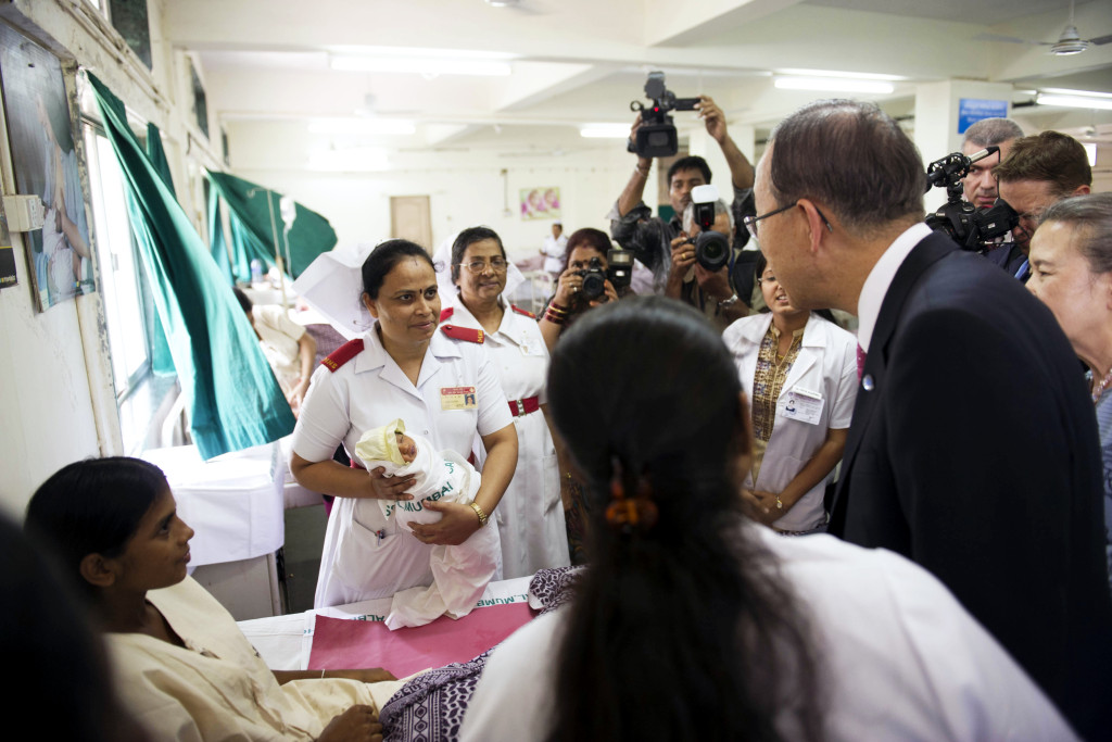 Secretary General Ban Ki-moon visits a maternal health hospital Credit: UN Photo/Mark Garten