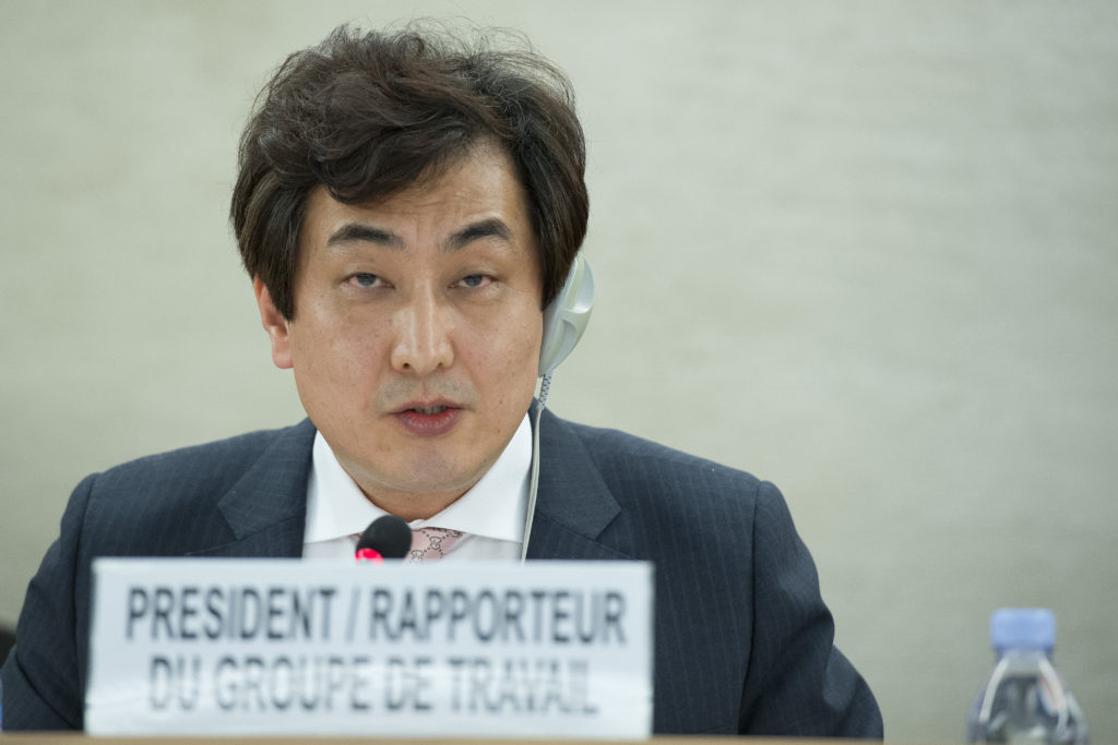 Seong -Phil Hong, Chairperson Rapporteur of the Working Group on Arbitrary Detention addresses the Human Rights CouncilCredit: UN Photo / Jean-Marc Ferré