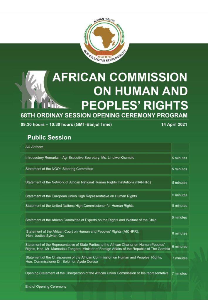 ACHPR session announcement