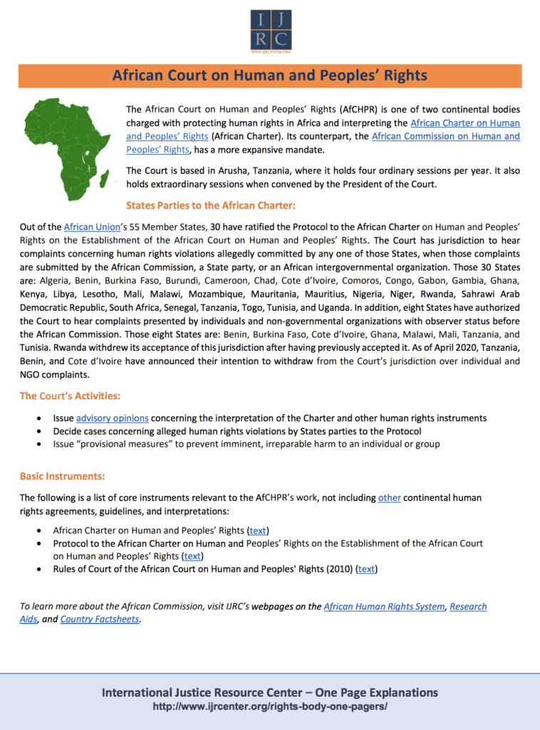 Image: ACHPR One-Pagers
