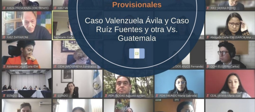 Instagram post from the Inter-American Court of Human Rights showing participants in a virtual hearing.