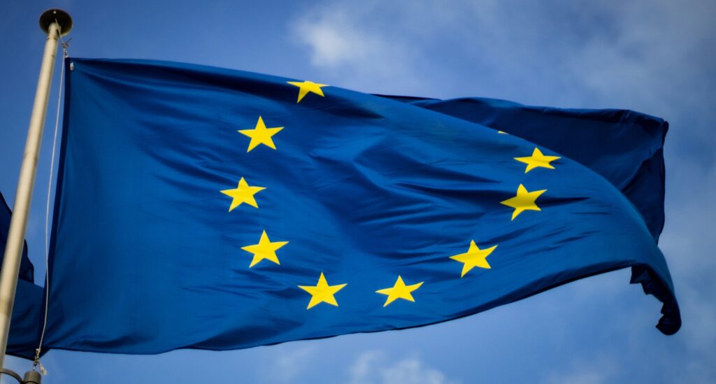 Flag of Europe with Blue Background and Yellow Stars