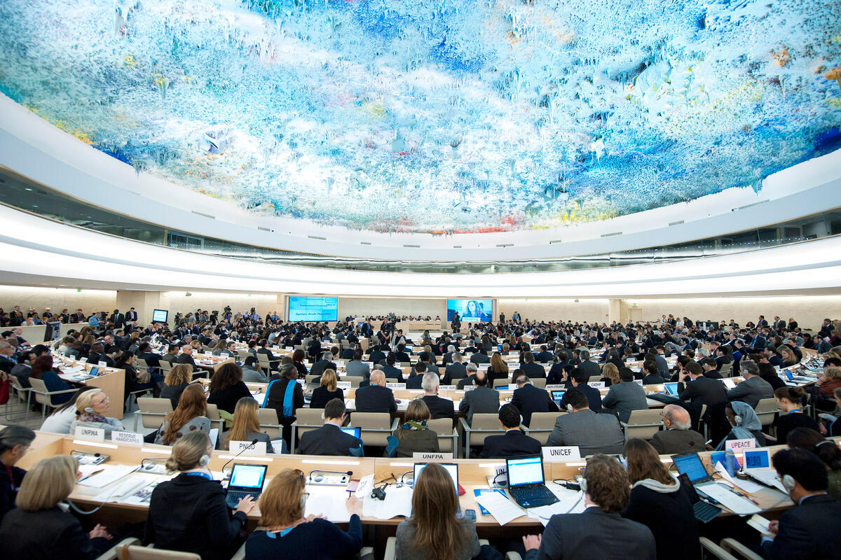 A wide view of the Human Rights Council’s urgent debate on Syria, held as part of the high-level segment of its 19th session.